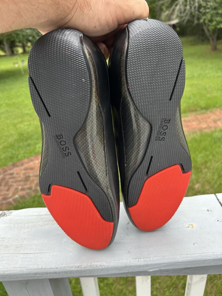 Hugo Boss Racing Trainers Mens Leather Carbon Fibre Sneakers US 12. No ...