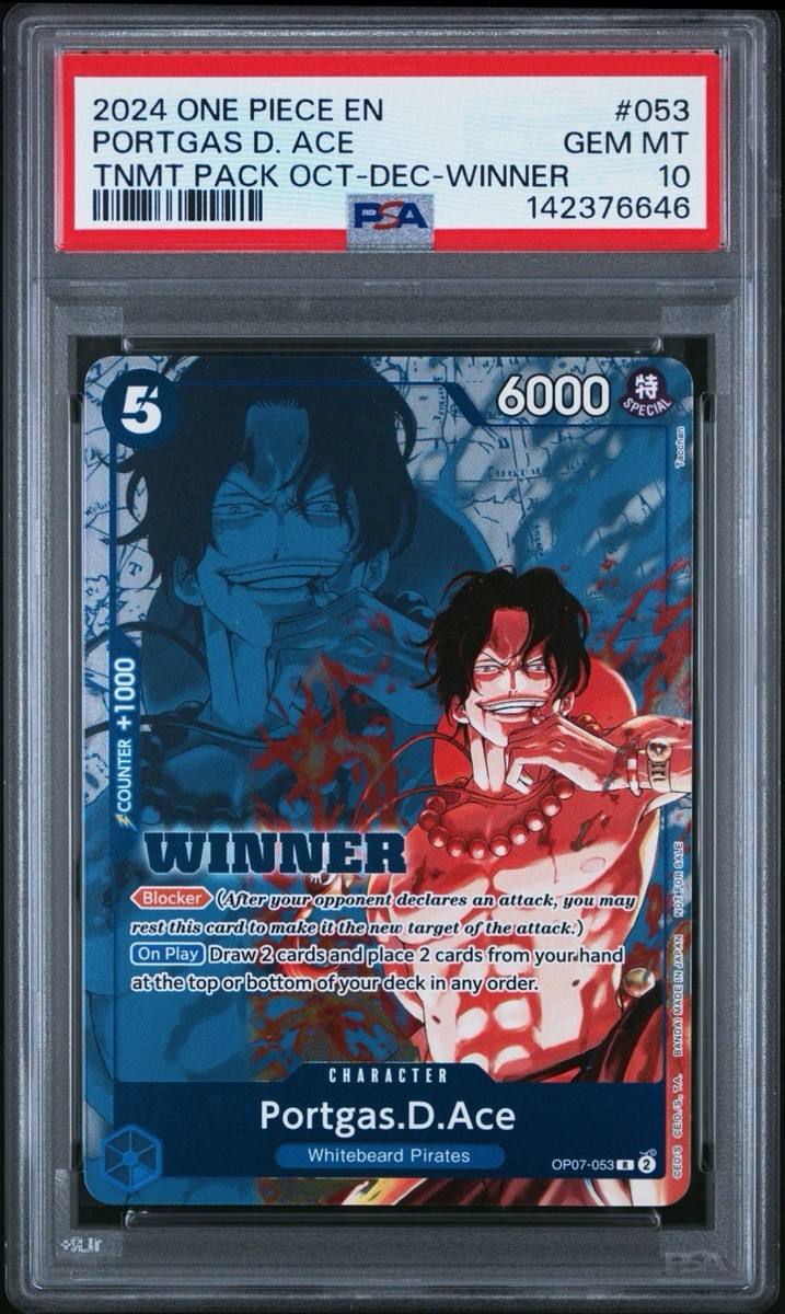 PSA10 OP07 PORTGAS D. ACE エース PSA 10 Portgas D. Ace (Tournament Pack Oct-Dec Winner) OP07-053 EN