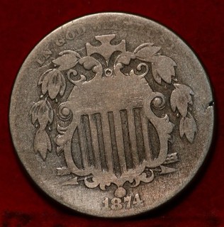 1874 Philadelphia Mint Shield Nickel