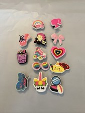 13 pcs. Girly Shoe Charms Unicorn Heart Barbie Butterfly Summer For Crocs