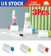 3x Toothpaste Squeezer Bathroom Tube Easy Stand Dispenser Rolling Holder Seat US