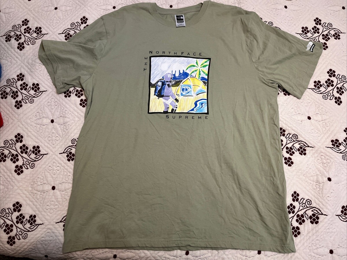 Supreme The North Face Sketch Logo T-Shirt Tea Green Men DS SS22
