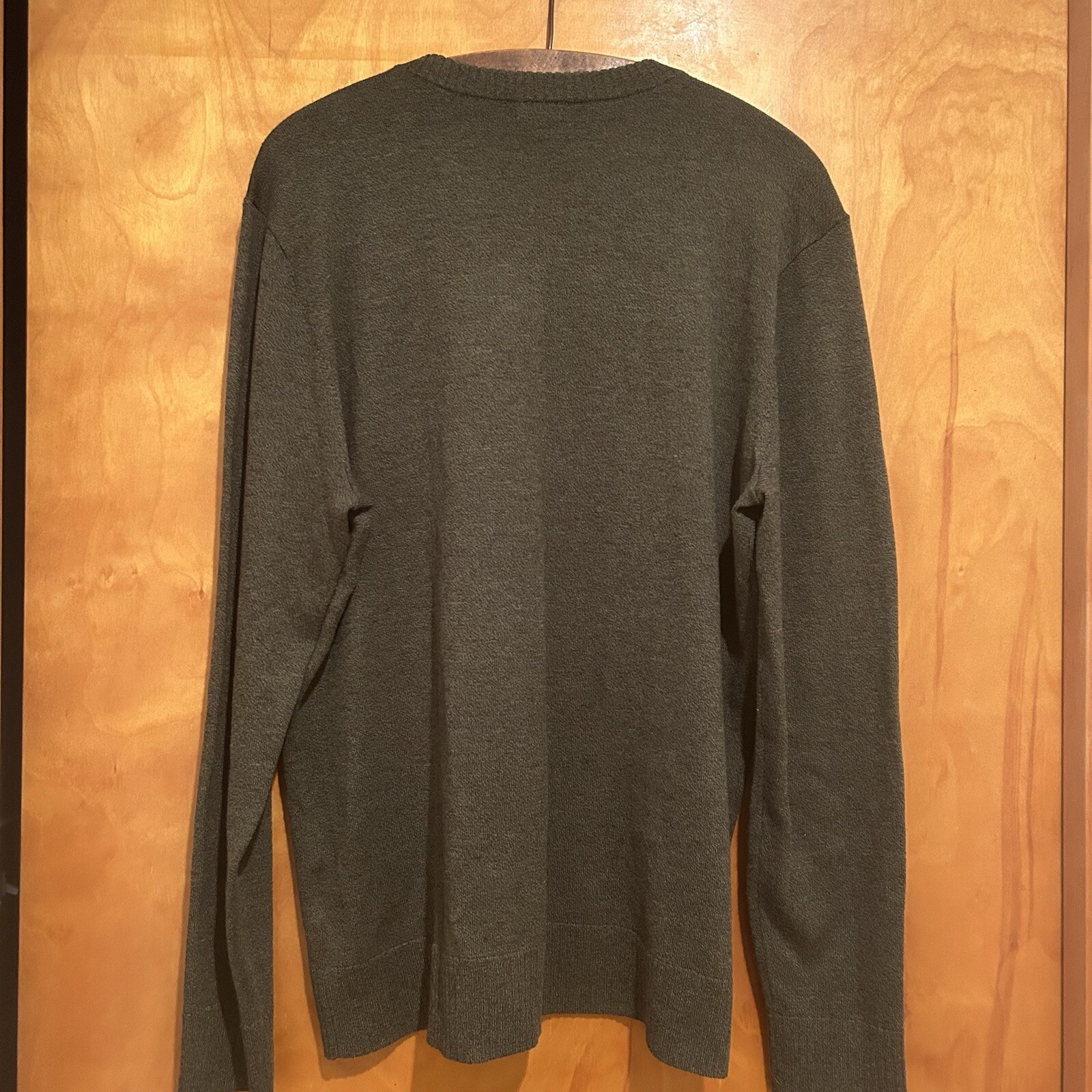 SMARTWOOL Mens Olive Green Wool Blend Long Sleeve V-Neck Sweater