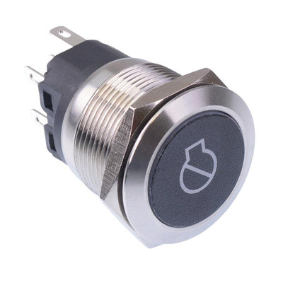 Engine Stop' White LED Latching 19mm Vandal Push Button Switch SPDT 12V