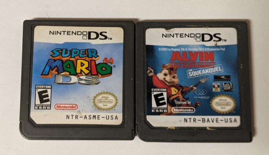 Nintendo DS English Lot of 2 - Super Mario 64 DS & Alvin Chipmunks