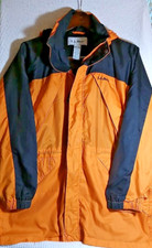LL BEAN Youth Large 14-16 Black Orange Insulated Removable Liner Jacket READ