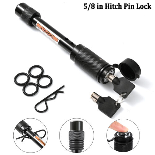 Anti-Theft Upgrade 5/8" Hitch Pin Lock 2 Keys Cover Truck Trailer Tow Receiver.