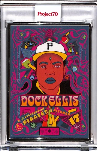 2021 TOPPS PROJECT 70 #744 DOCK ELLIS BY PALMER P70 1st AP SILVER FRAME 01/51