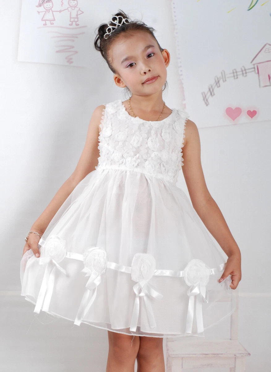 Girls ivory top party dress