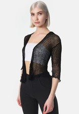 Bolero Jäckchen Cardigan Damen Brautstola Hauchdünn Federleicht Transparent 3/4