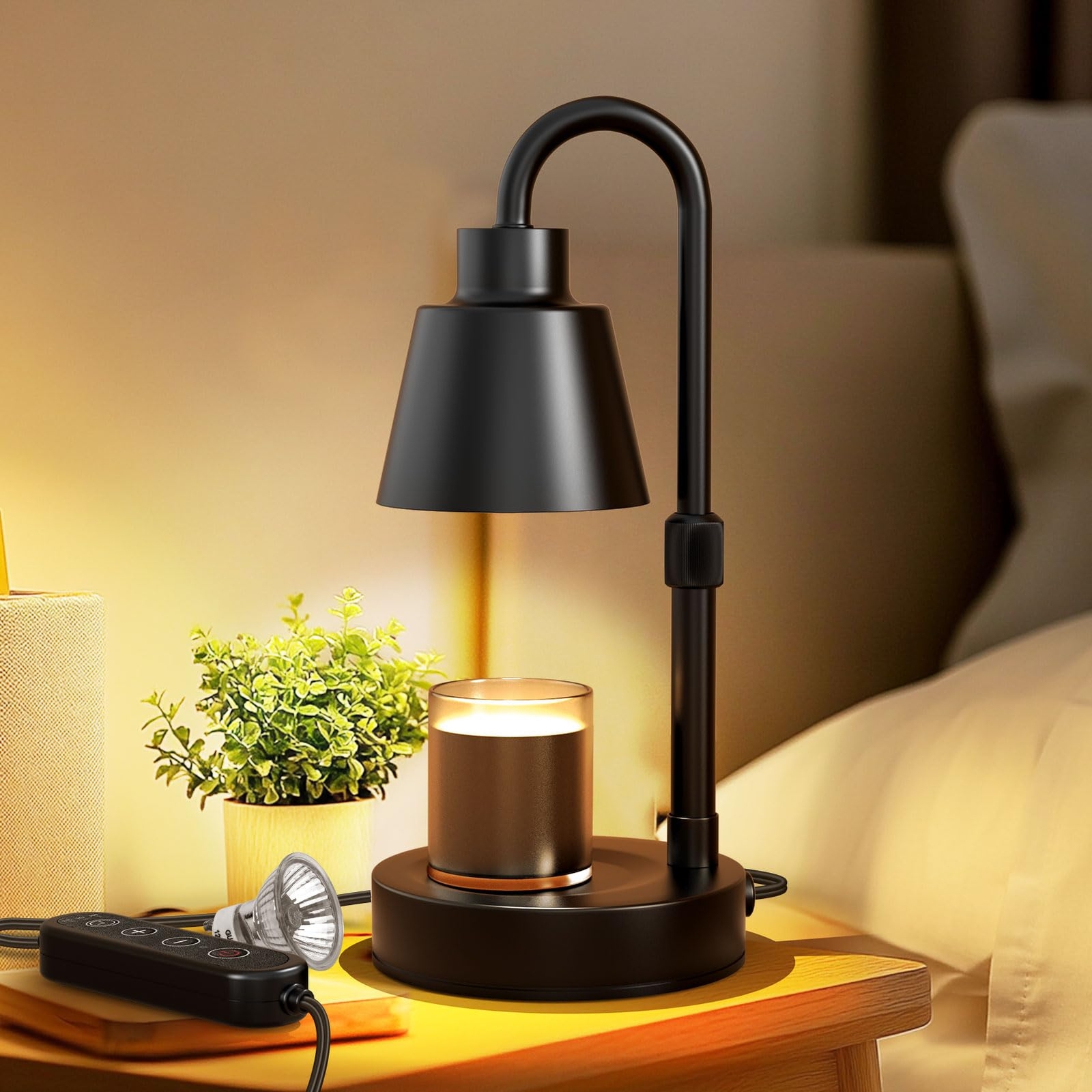 Candle Warmer Lamp with Timer and Adjustable Height for Wax Melts-image