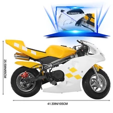 Kids Pocket Gas Motorcycle Strong Power 49cc 2-Stroke Small Sports Motorbike