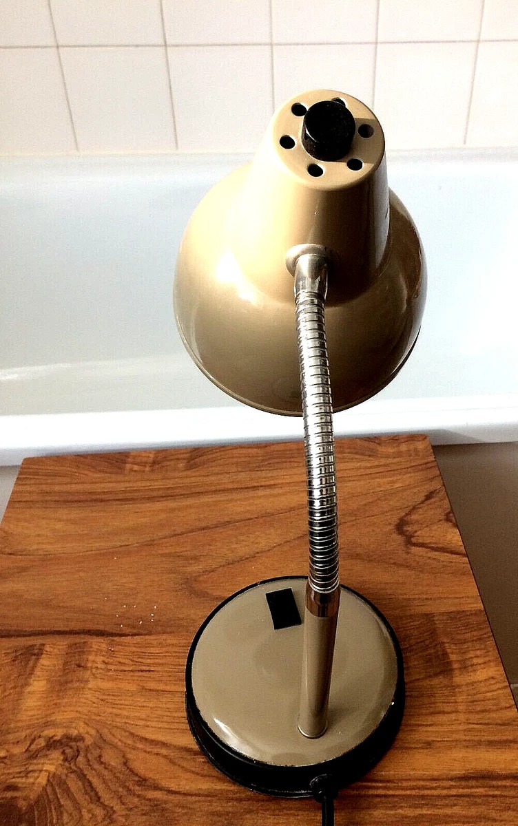 vintage 1970 s BHS ecru beige all metal bendy neck desk lamp 14