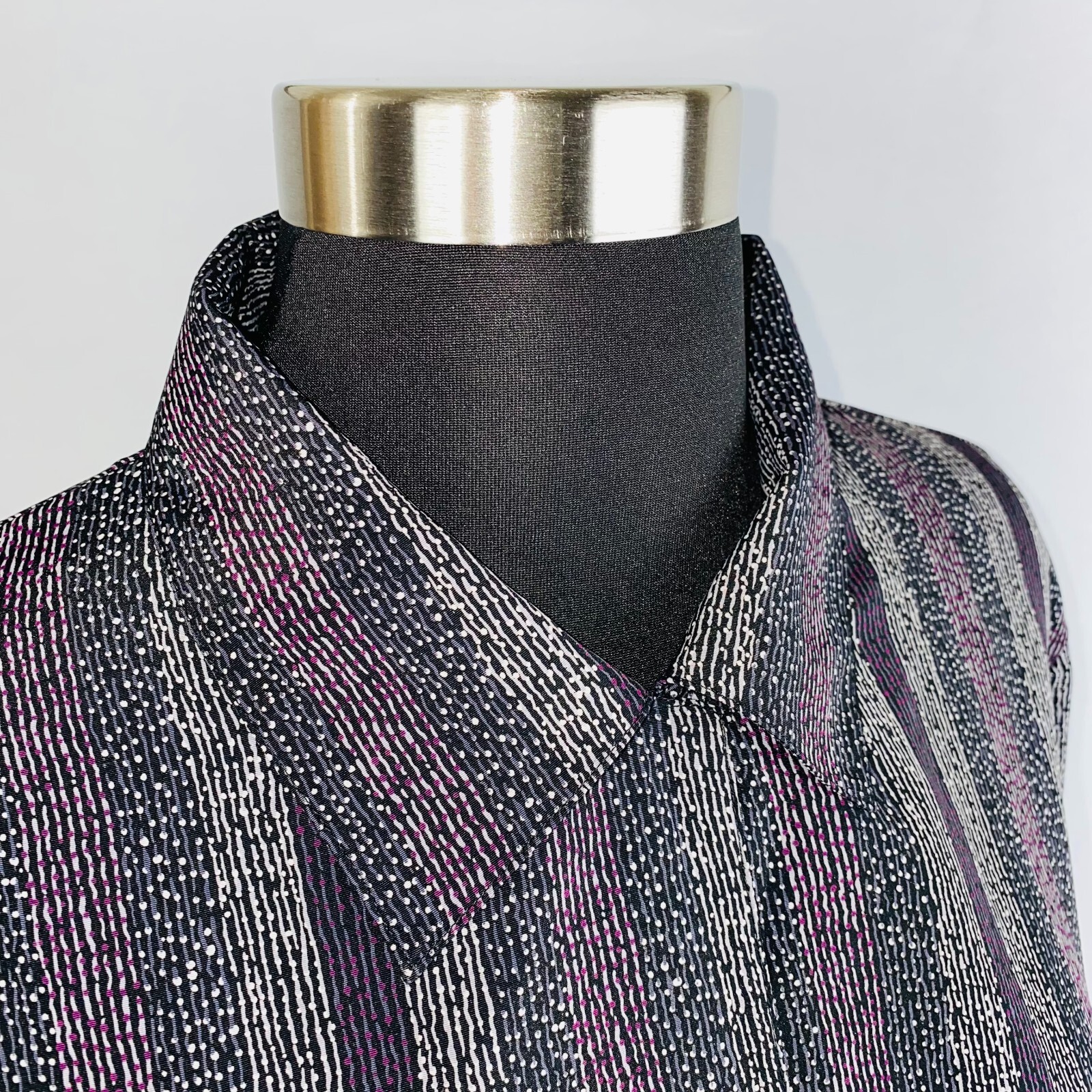 Notations Womens Large L Polyester Button Down Pu… - image 3