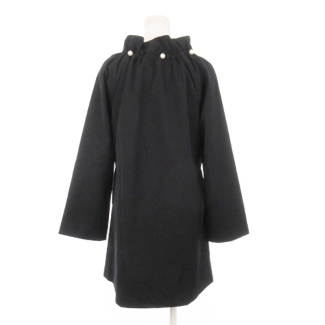 Otto Coat Spring Ruffle Collar Wool-Blend Faux Pearl One Point 