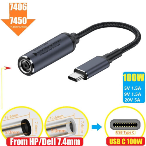 5PCS 100W/65W Laptop Charger Converter USB Type C Power Charging Cable Adapter - Picture 4 of 22