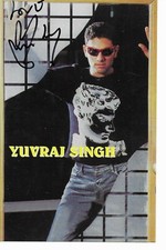 YUVRAJ SINGH HAND SIGNED RARE POST CARD - INDIAN CRICKET LEGEND
