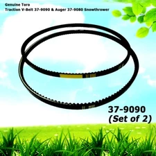2 Genuine Toro Traction V-Belt 37-9090 & Auger 37-9080 Snowthrower