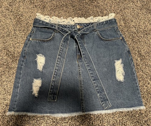 Los Angeles Ripped Jeans Mini Skirt 
