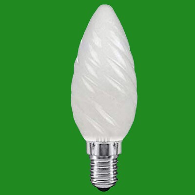 2x 60W mattierte gedrehte Kerze SES E14 kleine Edison Schraube Glühbirne Lampe