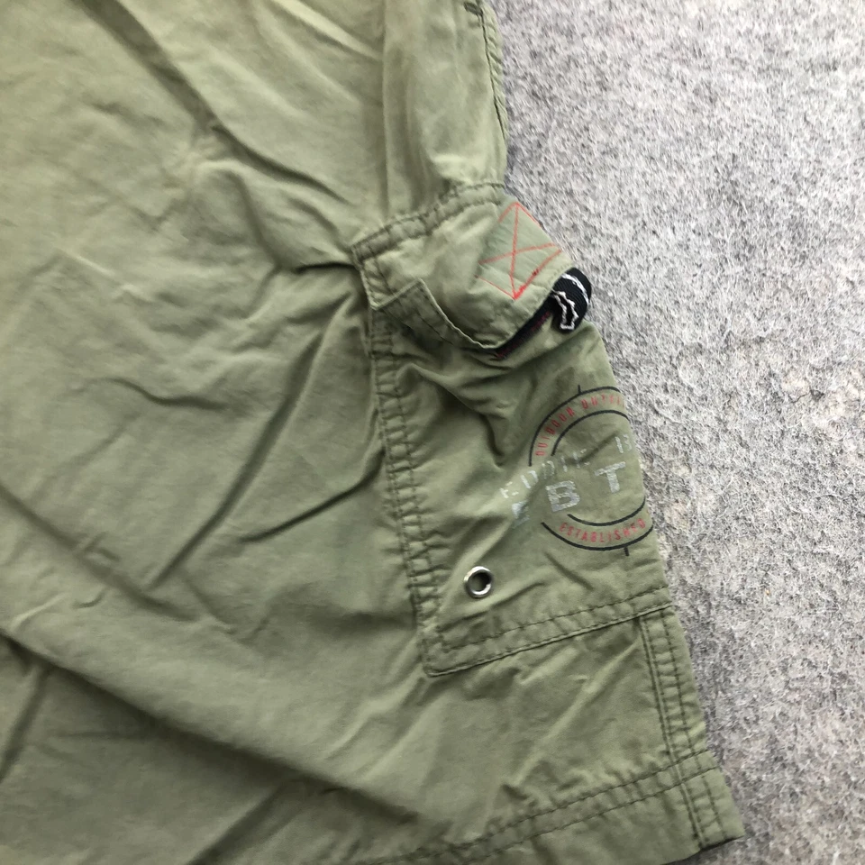VTG Eddie Bauer Swim Trunks Mens Large Olive Green Netted Ebtek Hiking 8 Inseam* - Image 2 of 4