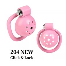 2024 New Male Click Lock ABS Chastity Cage Sissy Cage Lock with 5 Rings keys