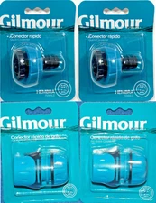 2x Gilmour Quick Hose Coupler and hose adapter (4) pcs total.