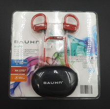 Bluetooth Sport Headphones Sweat Resistant New with case 8Hr Battery Bauhn