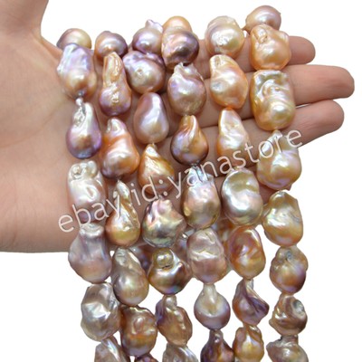 Seltene 13-18mm Natürlich Rosa Lila Mehrfarbig Barock Keshi Perle Lose Perlen