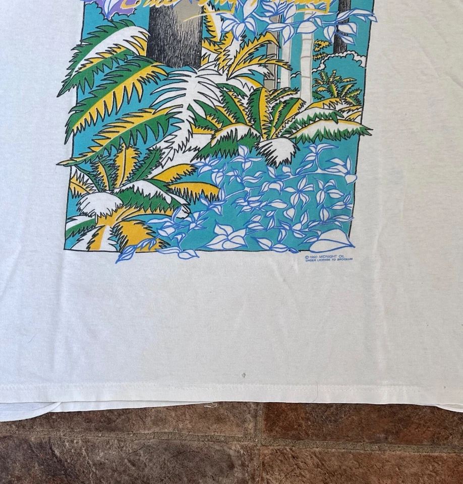 Camiseta Vintage Midnight Oil 1990 "Blue Sky Mine" Concert Tour GG - Imagem 4 de 4