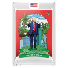 Custom President Donald Trump Red Wave NY Florida DC Downtown Card W/ One Touch