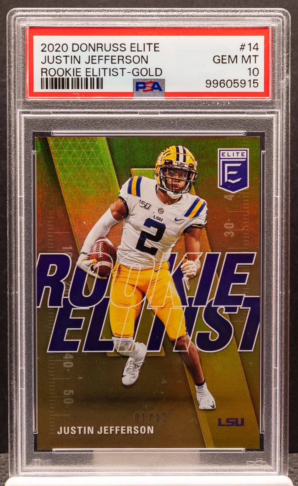 Justin Jefferson Panini Donruss Elite Rookie Elitist #14 Gold