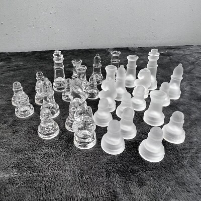 Glass Chess Game Replacement Pieces Clear Frosted Choice Small Parts Figures
