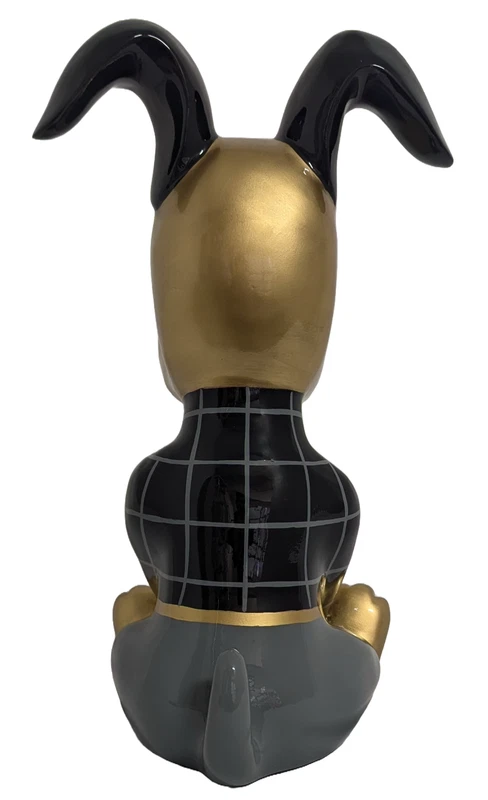 Cane Snoopy Oro Statua Scultura 43 cm Oro Bassotto Giacca e Cravatta Arredo, fotografia 6 di 7