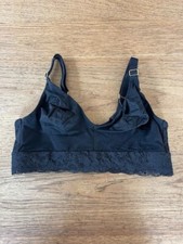 SOMA Pure Black Lace SMALL Embraceable Wireless Unlined Lace Trim Bralette NEW 