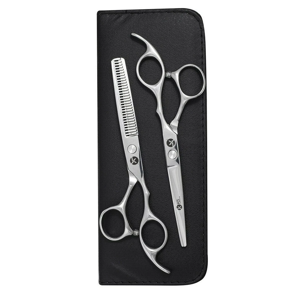 Barber Scissors Set Salon Hairdressing Hair Cutting Thinning Scissors Shears Set - image 3 of 4
