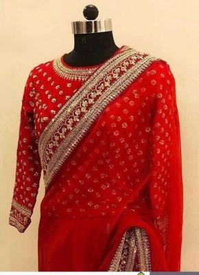red sarees party wear