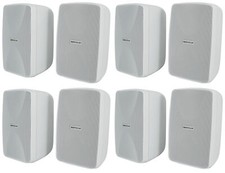 8 Rockville WET-40W 4" 70V Commercial Indoor/Outdoor Wall Speakers White Swivel