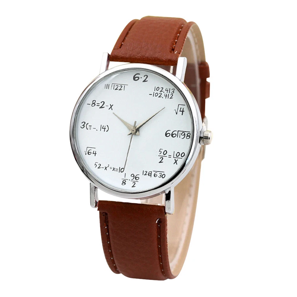 Mathematical Equation Quartz Watch Without Scale Belt Ladies Leather Band Watch