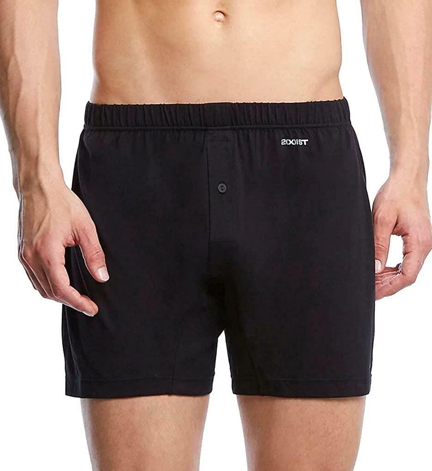 Boxer masculino 2(X)IST 270600 malha de algodão Pima preto, pequeno - Imagem 2 de 2