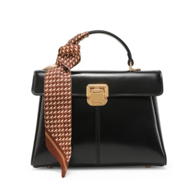 Genuine Leather Handbag,  Luxury Crossbody Bag, Versatile and Scarf Decor