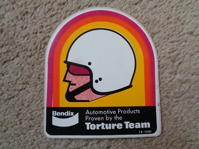 BENDIX AUTOMOTIVE PRODUCTS TORTURE TEAM RACING STICKER DECAL VINTAGE ORIGINAL