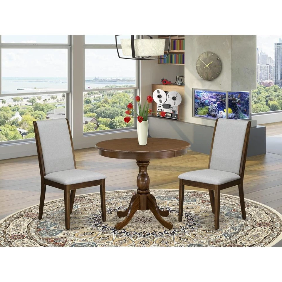 East West Furniture 3 Piece DINETTE SET Contains 1 Wood Dining Table and 2... - Image 2 of 2