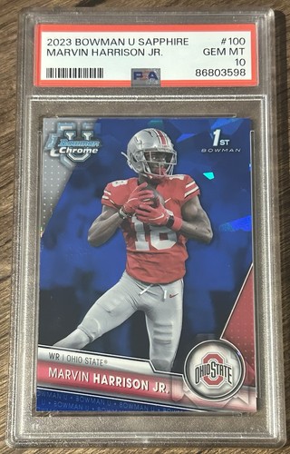 2023 Bowman U Sapphire Marvin Harrison Jr PSA 10