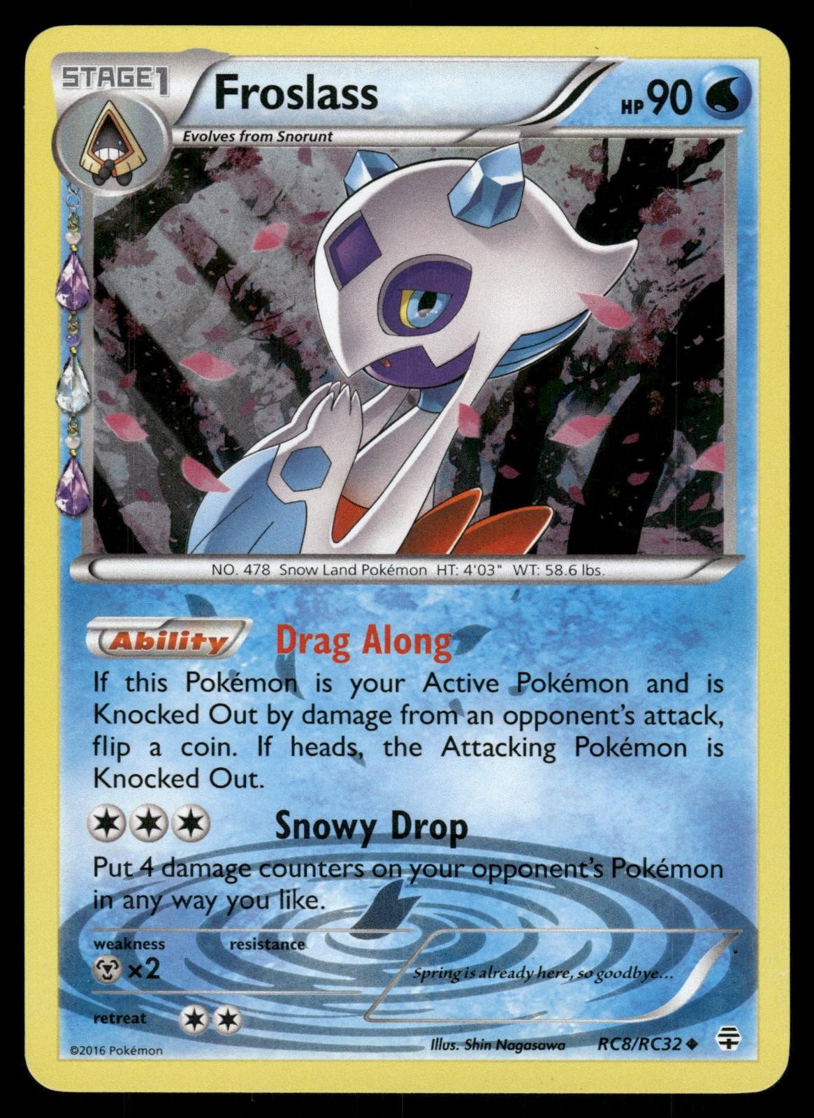 Froslass RC8/RC32 Uncommon Generations Pokemon Holo Lightly Played