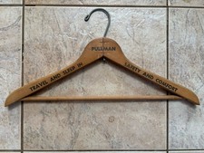 Vintage 1950s Pullman Railroad Wood Clothes Hanger  Travel and Sleep   