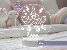 Custom Unicorn LED Night Light   Personalized Name Gift