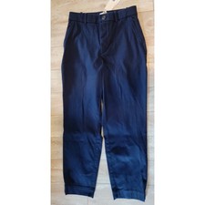 SPANX Navy Blue Ankle Pants Women Compression Trousers Button Zip Size M NWT