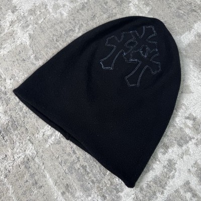 Chrome Hearts Triple cross Leather Patch Ski Mask Beanie | eBay