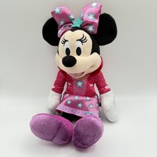 Disney Junior Minnie Mouse Pop Star Plush 10" Just Play Pink Dress Purple Shoes